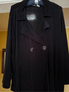 Chico's Black Double-Breasted Blazer Jacket